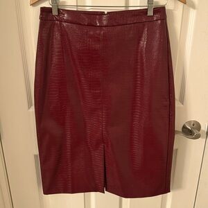 Anthropologie crocodile leather skirt